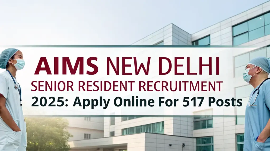 AIIMS New Delhi Senior Resident Recruitment 2025: Apply Online for 517 Posts