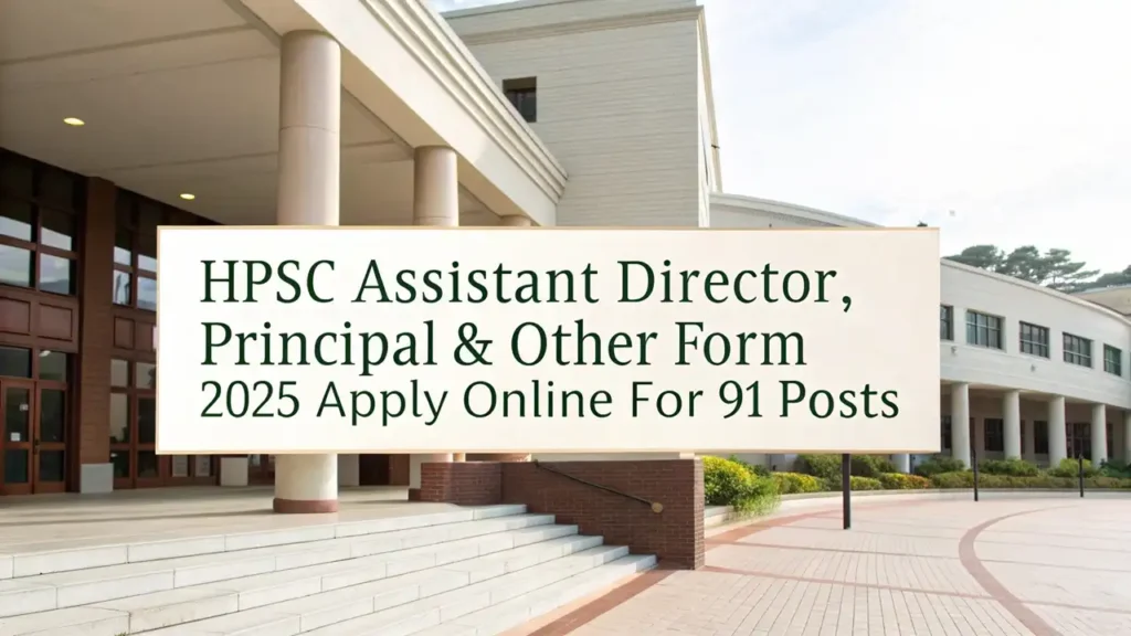 HPSC Assistant Director, Principal Form – Apply Online