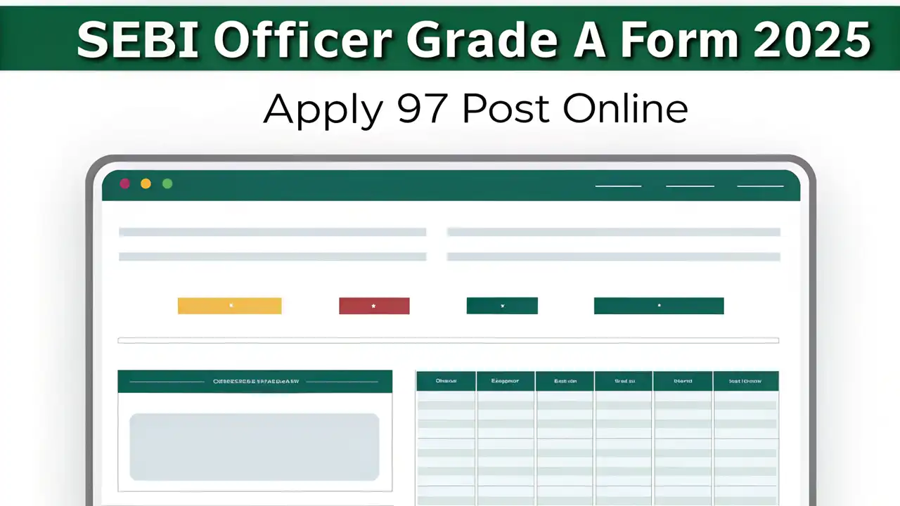 SEBI Officer Grade A Form 2025 Apply 97 Post Online