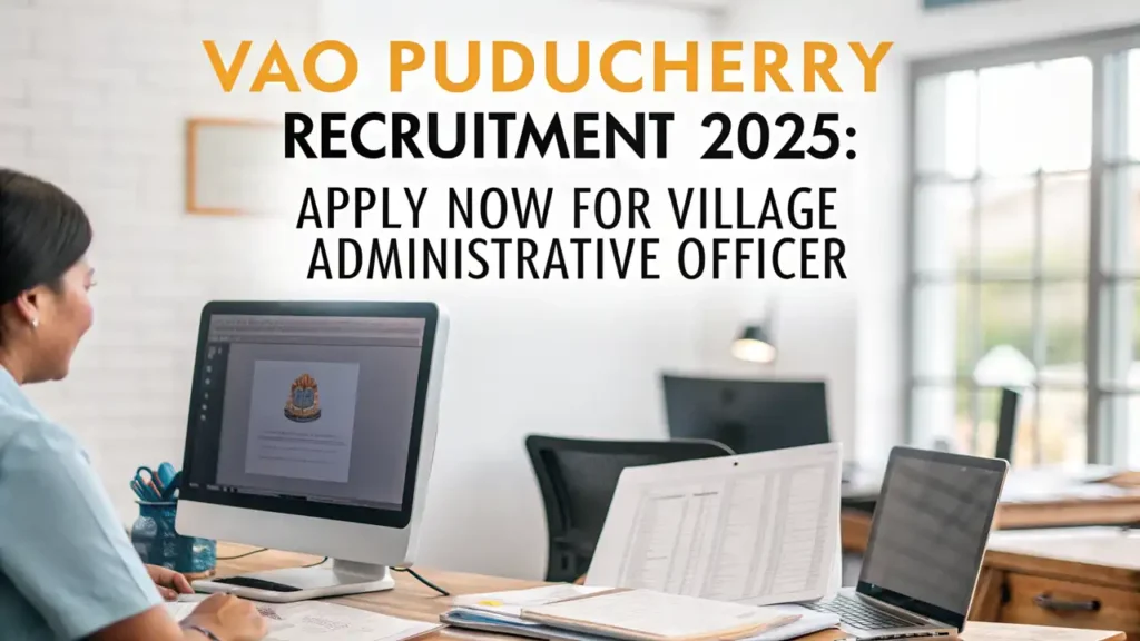 VAO Puducherry Recruitment 2025: Apply Now for Village Administrative Officer
