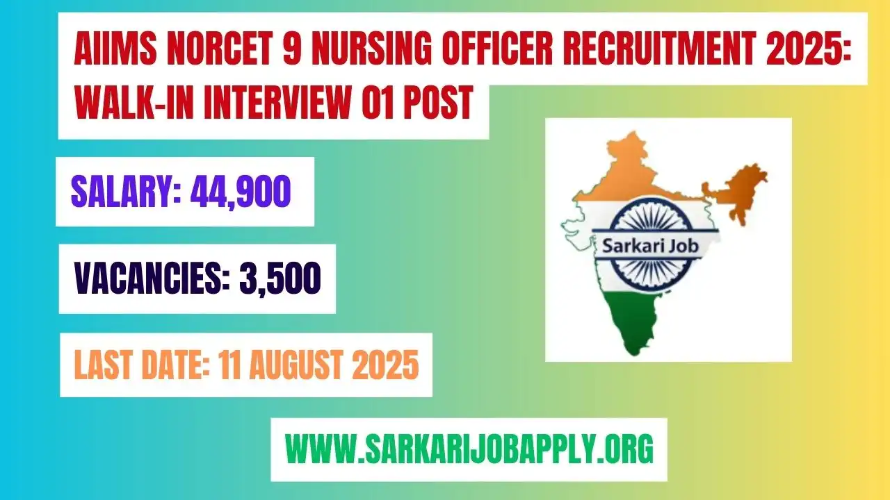 AIIMS NORCET 9 Nursing Officer Recruitment 2025 – 3,500 Vacancies