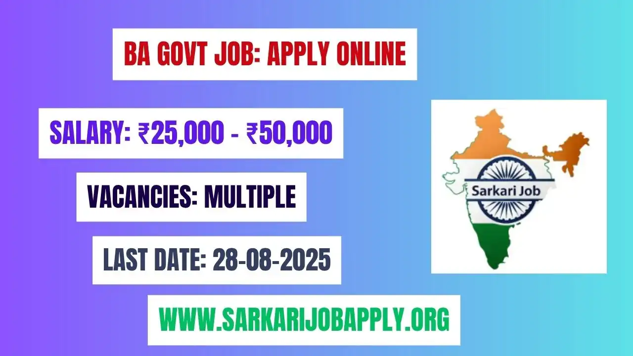 BA Govt Job 2025 Apply Online
