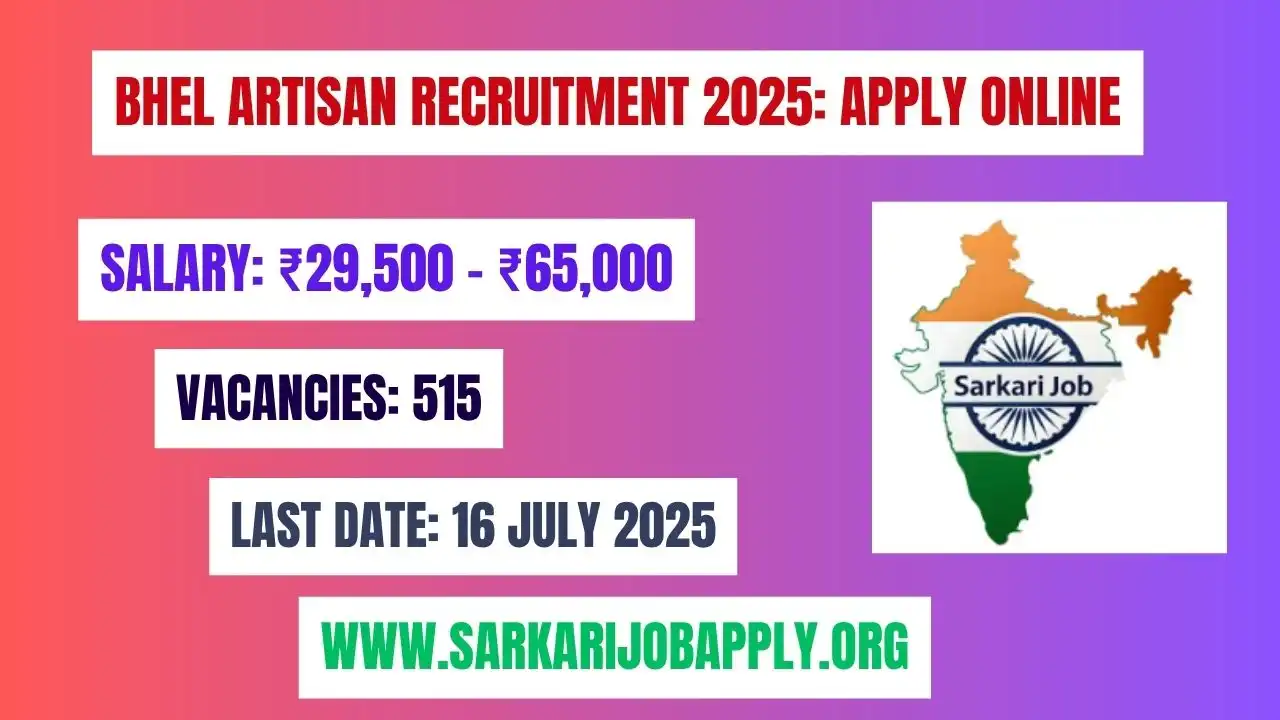 BHEL Artisan Recruitment 2025 Apply Online