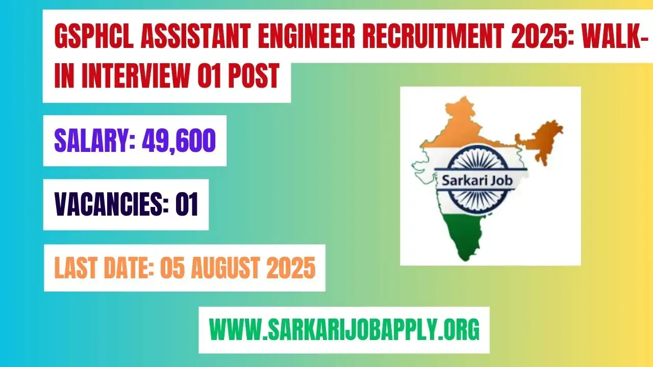 GSPHCL Assistant Engineer Recruitment 2025 Apply Online