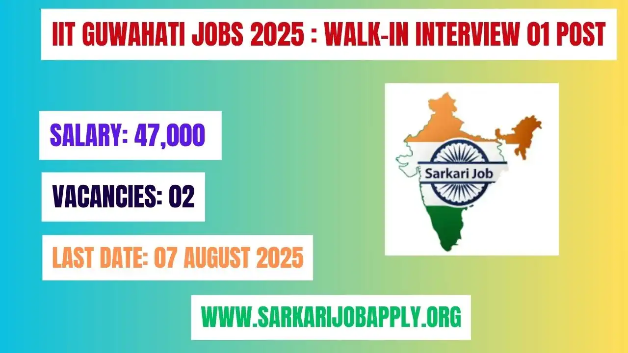IIT Guwahati Jobs 2025 – Apply Offline for 02 Associate Project Engineer
