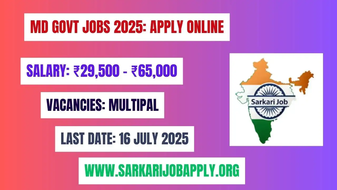 MD Govt Jobs 2025 Apply Online
