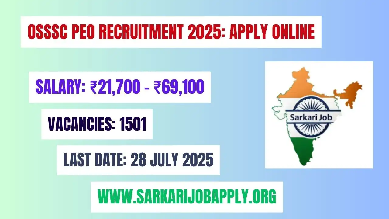OSSSC PEO Recruitment 2025 Apply Online