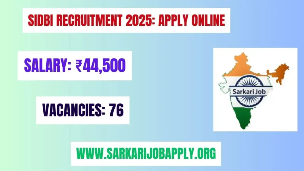 SIDBI Recruitment 2025 Apply Online