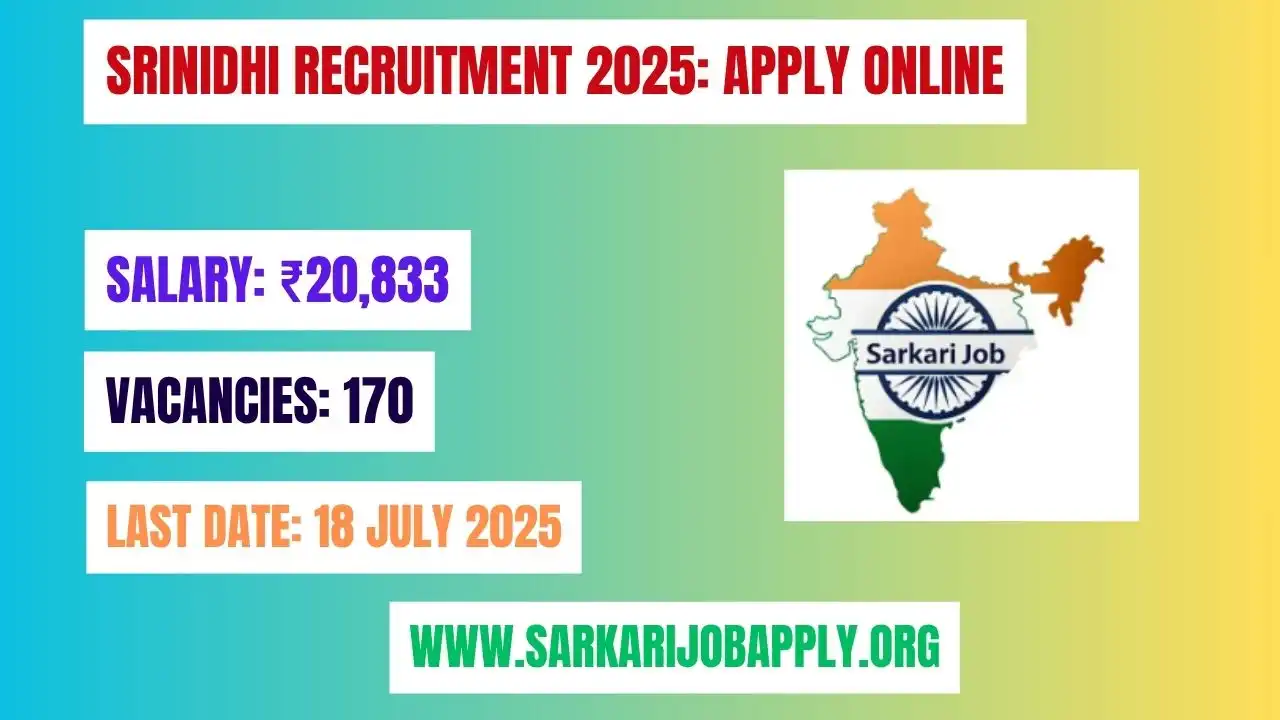 Srinidhi Recruitment 2025 Apply Online