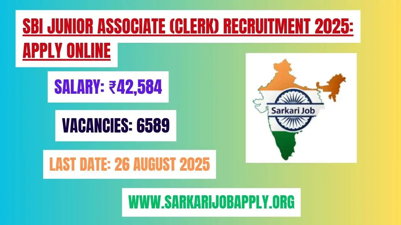 SBI Junior Associate (CLERK) Recruitment 2025 Apply Online