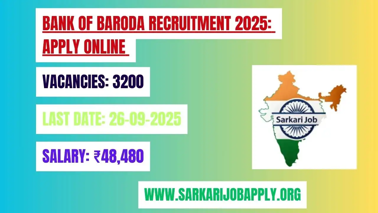 Bank of Baroda Recruitment 2025 Apply Online for 3200+ Posts