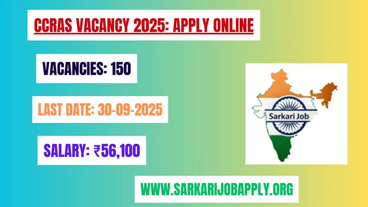 CCRAS Vacancy 2025: Apply Online