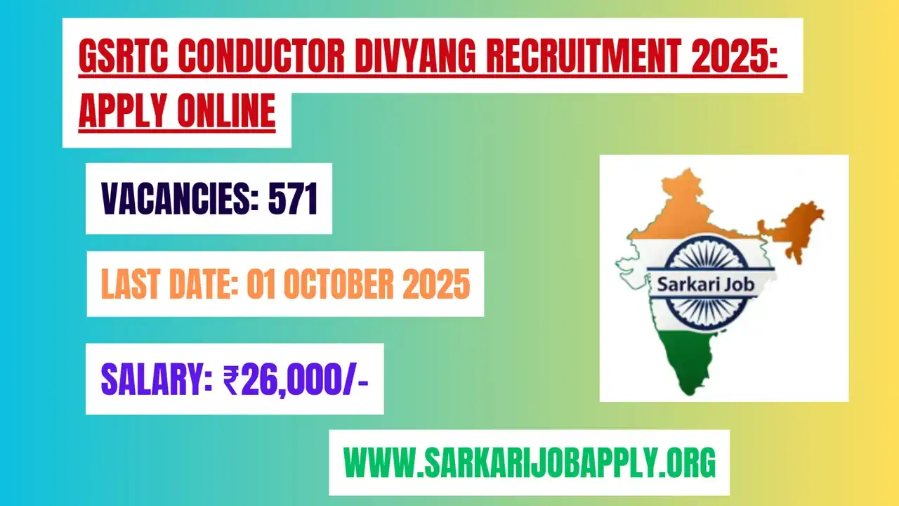 GSRTC Conductor Divyang Recruitment 2025: Apply Online