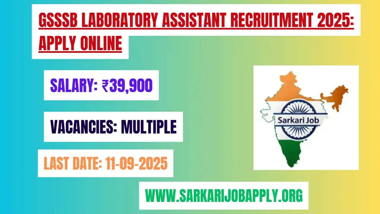 GSSSB Laboratory Assistant Recruitment 2025: Apply Online