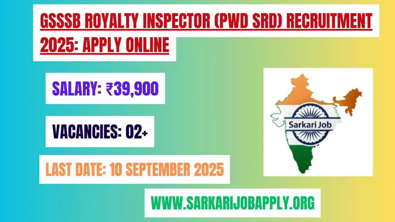 GSSSB Royalty Inspector (PwD SRD) Recruitment 2025: Apply Online
