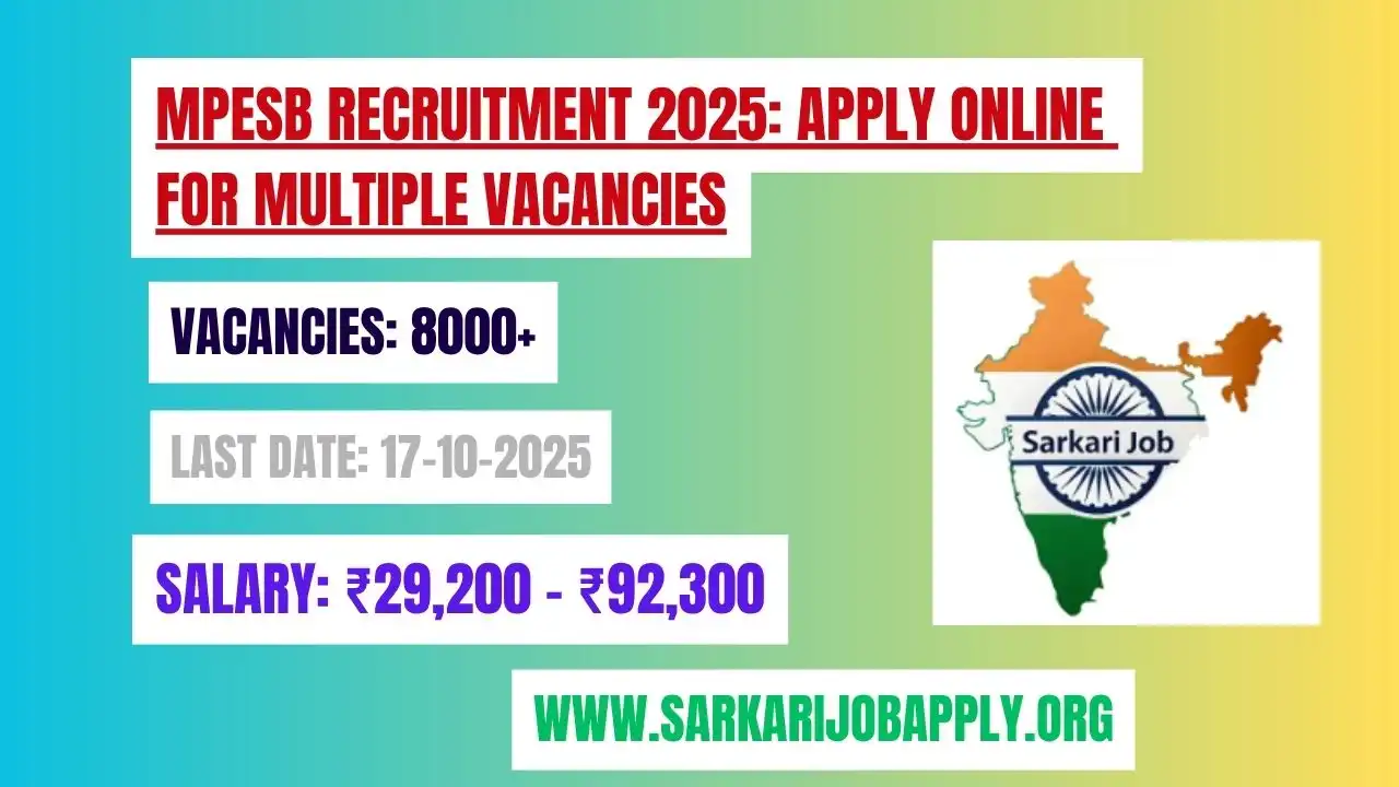 MPESB Recruitment 2025 Apply Online for Multiple Vacancies