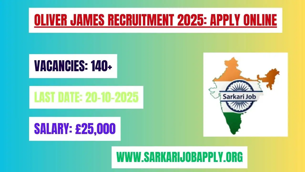 Oliver James Recruitment 2025 Apply Online