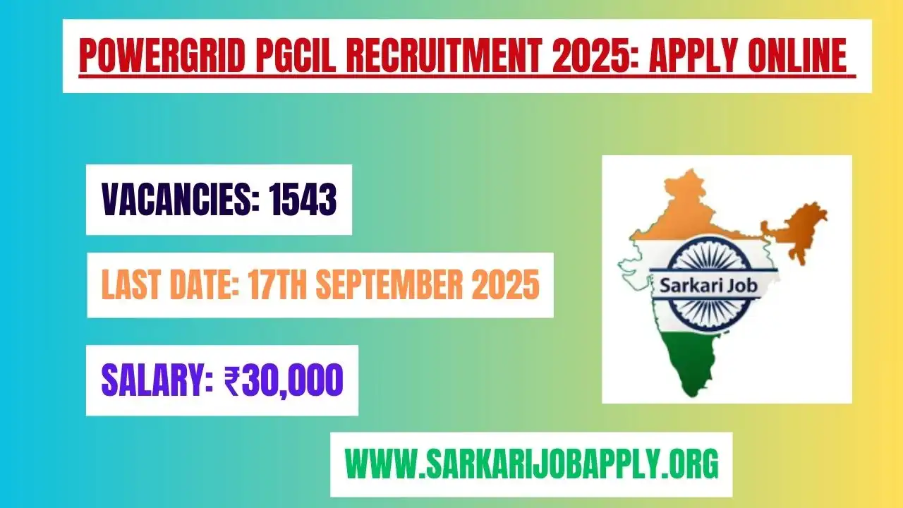 POWERGRID PGCIL Recruitment 2025 Apply Online
