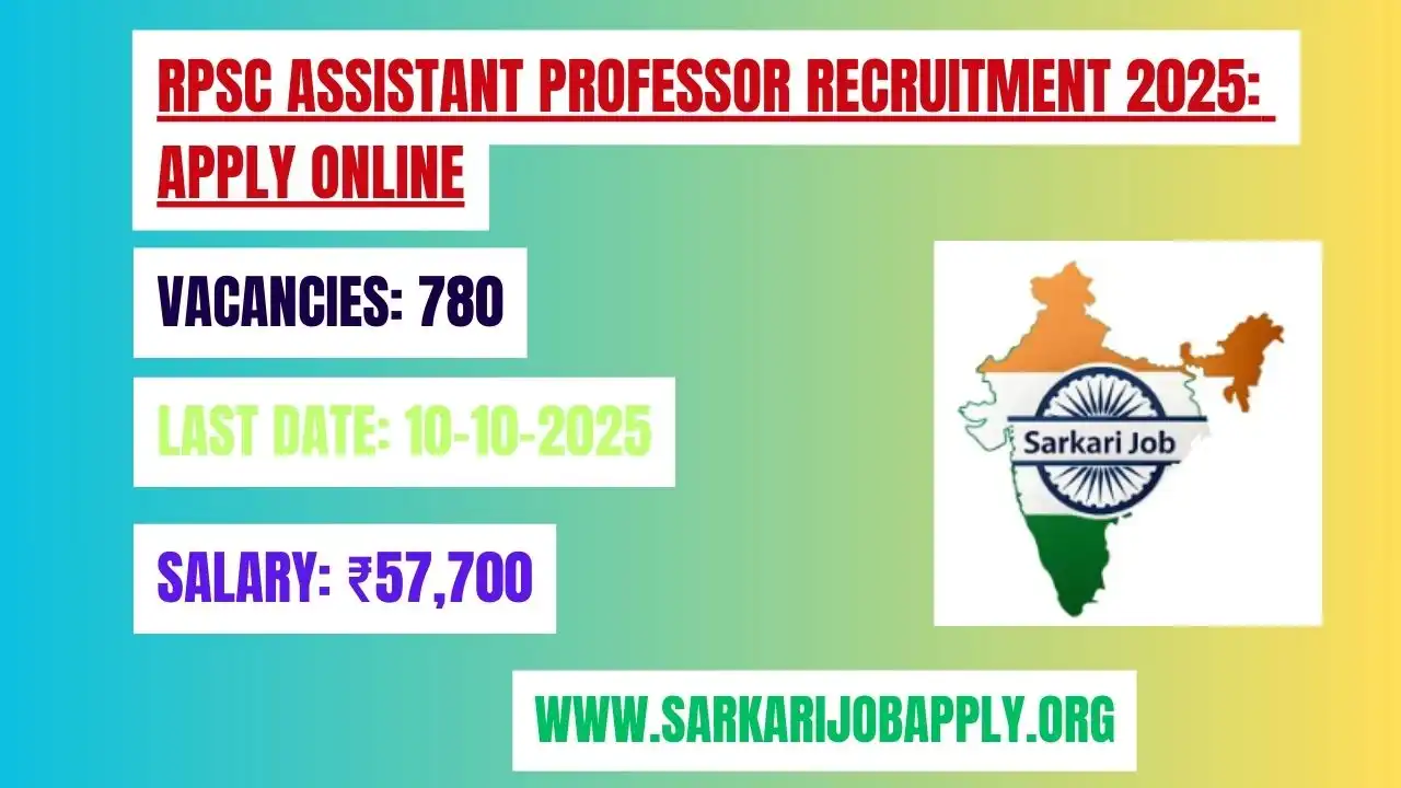 RPSC Assistant Professor Recruitment 2025 Apply Online