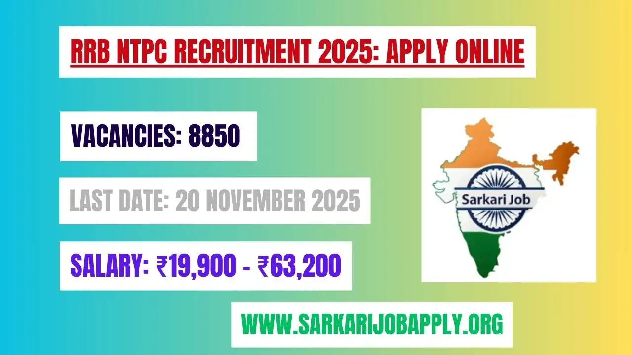 RRB NTPC Recruitment 2025 Apply Online for 8850 Posts