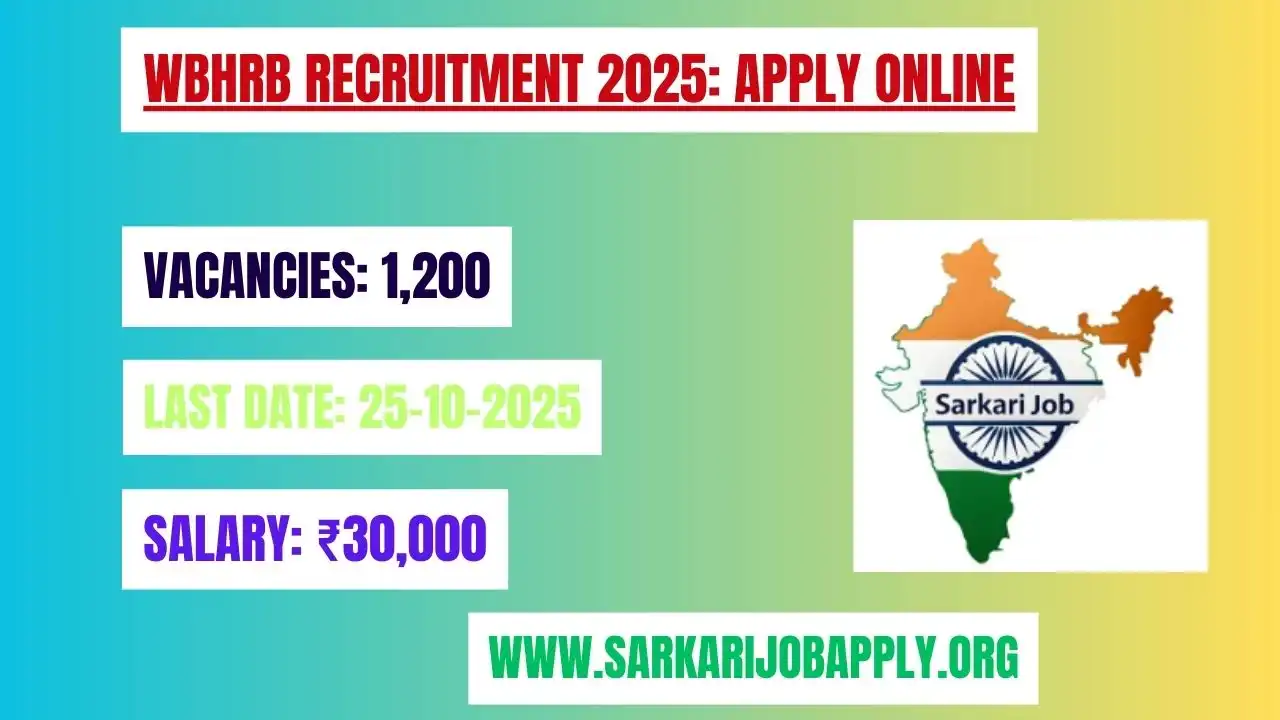 Wbhrb Recruitment 2025 Apply Online