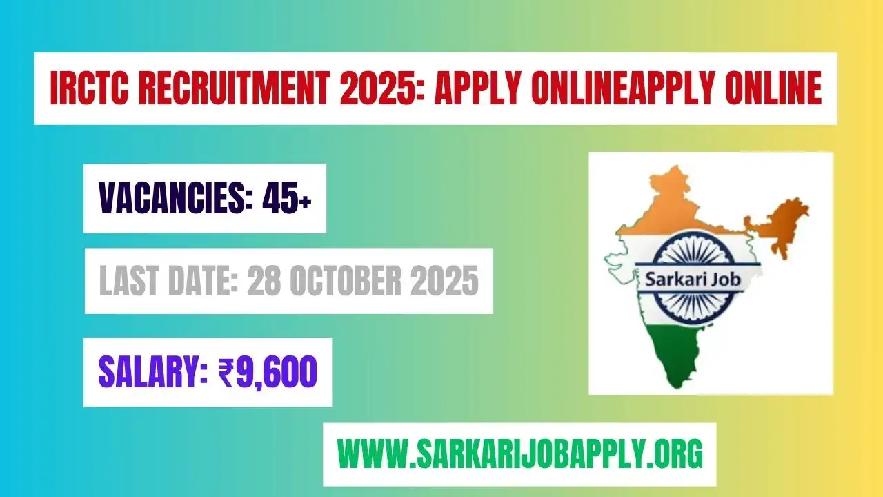 IRCTC Recruitment 2025 Apply Online