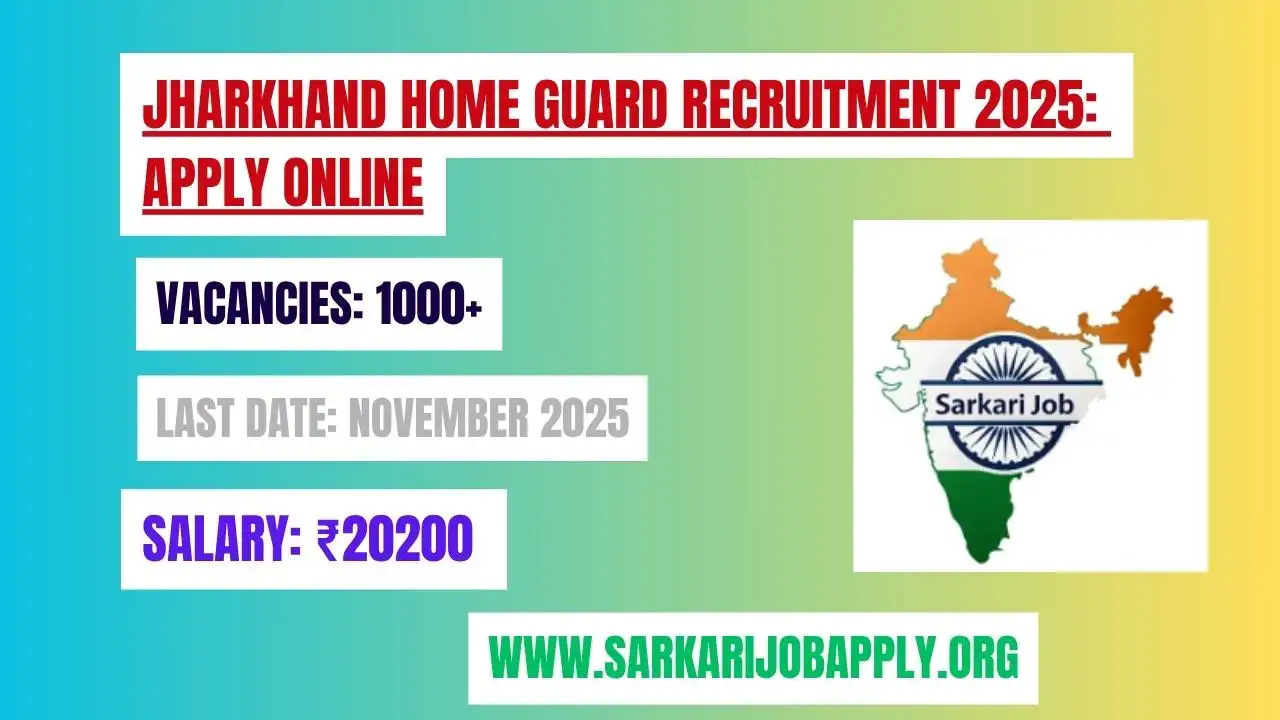 Jharkhand Home Guard Recruitment 2025 Apply Online