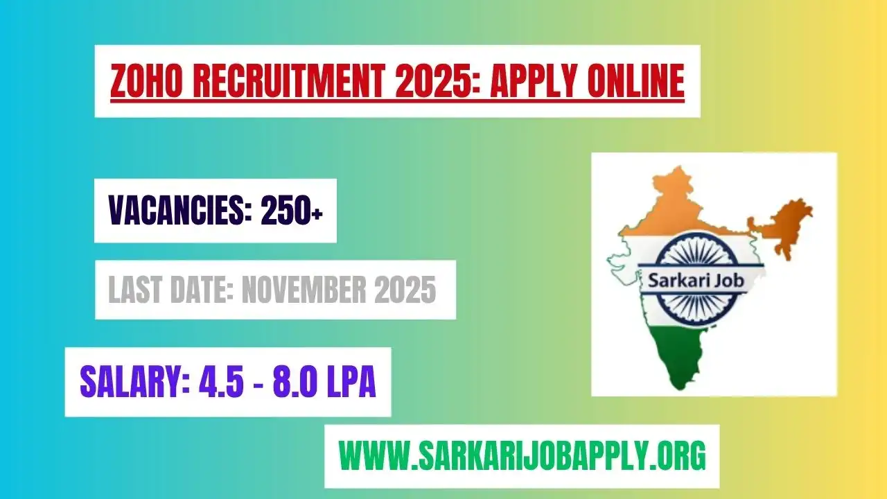 Zoho Recruitment 2025 Apply Online