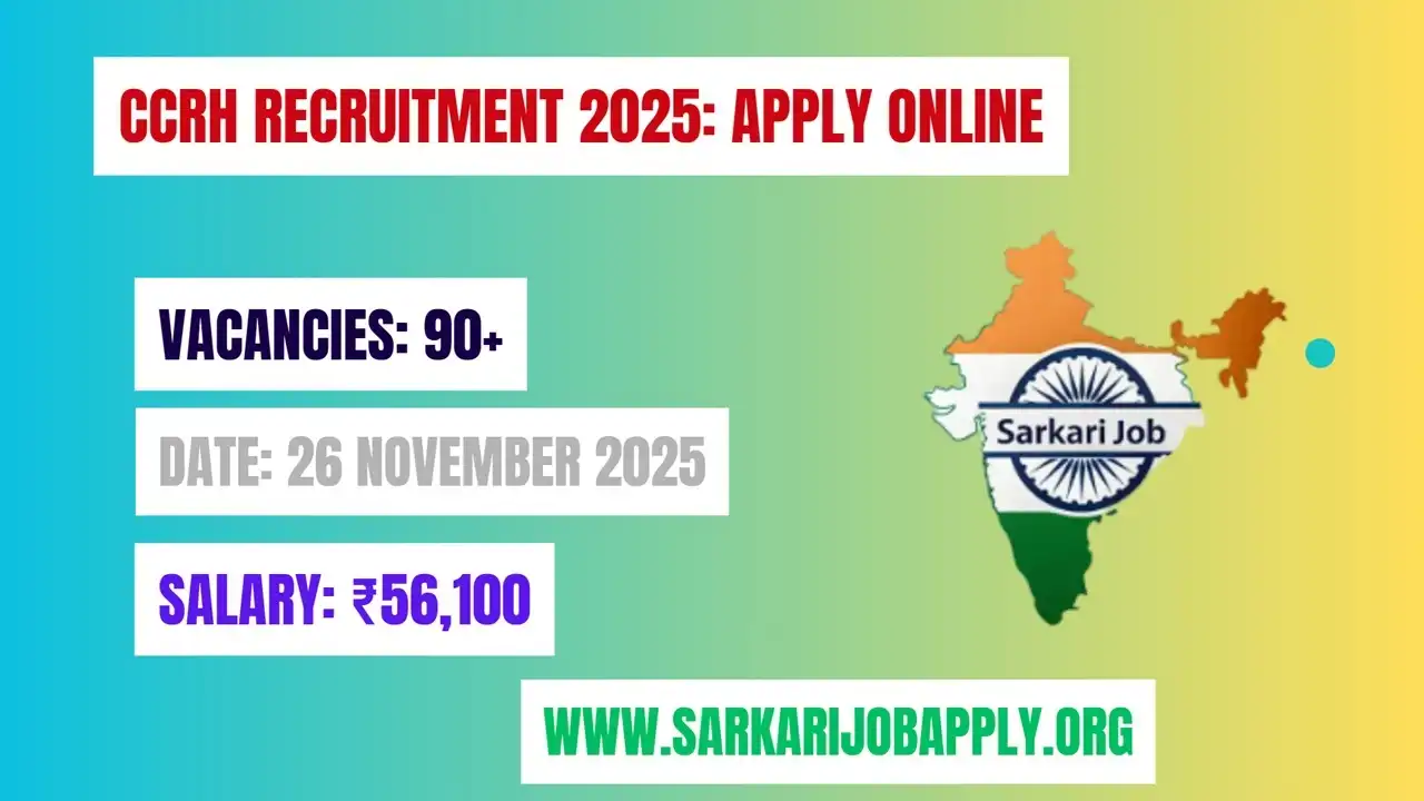 CCRH Recruitment 2025: Apply Online