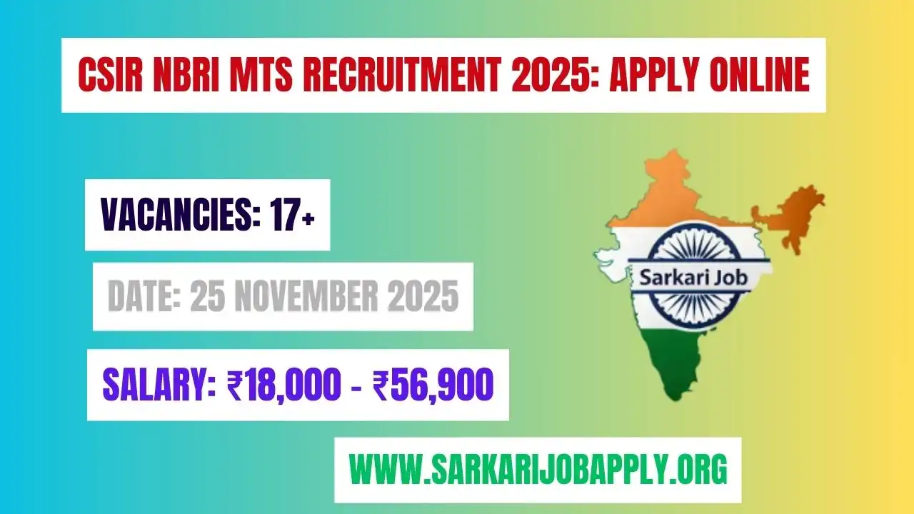 CSIR NBRI MTS Recruitment 2025 Apply Online