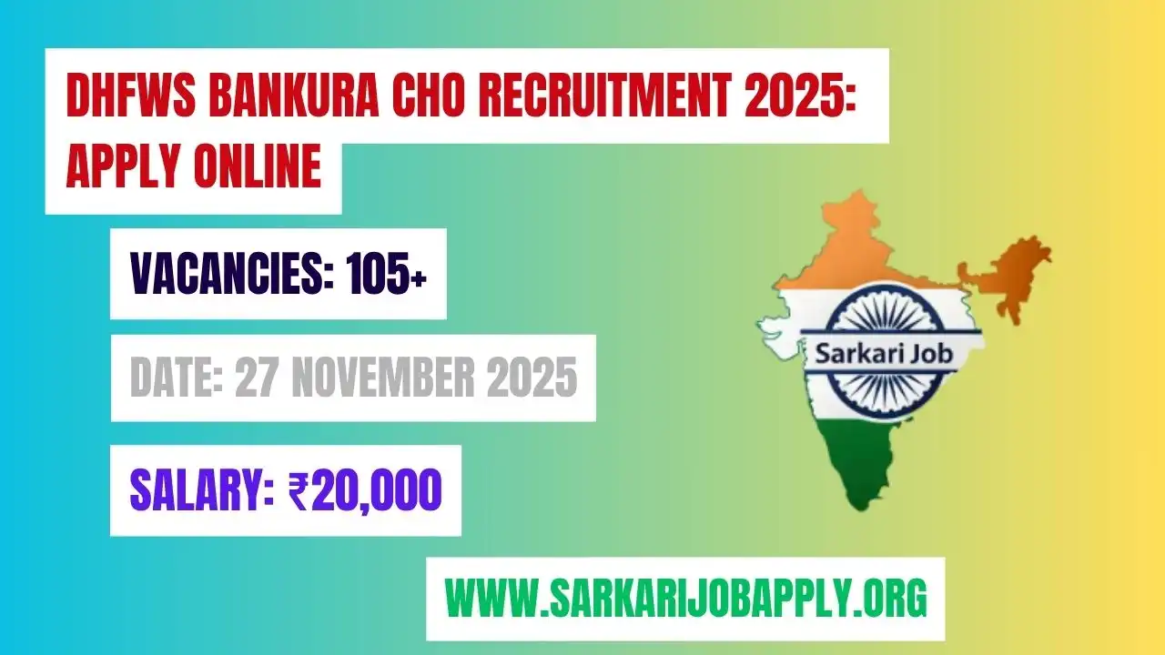 DHFWS Bankura CHO Recruitment 2025 Apply Online