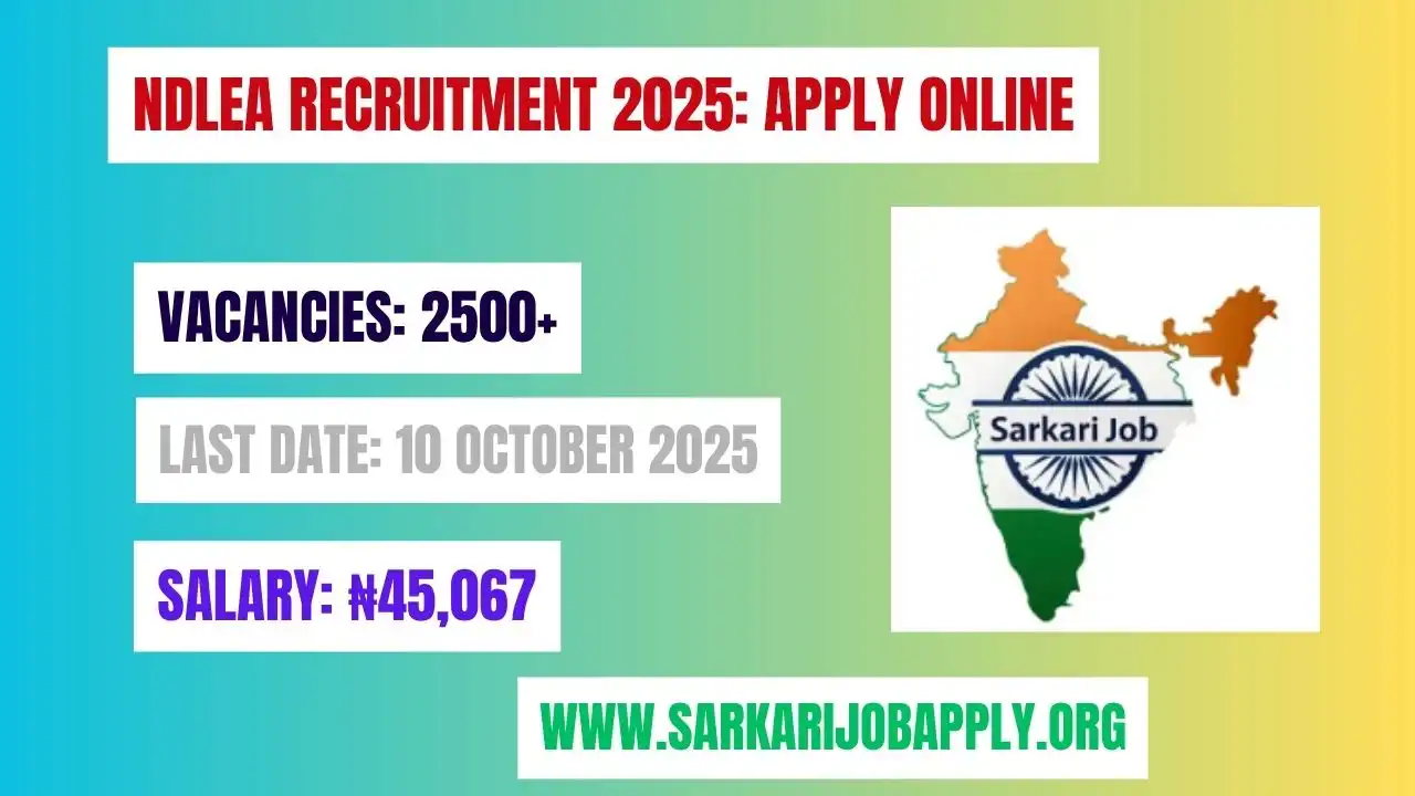 NDLEA Recruitment 2025 Apply Online