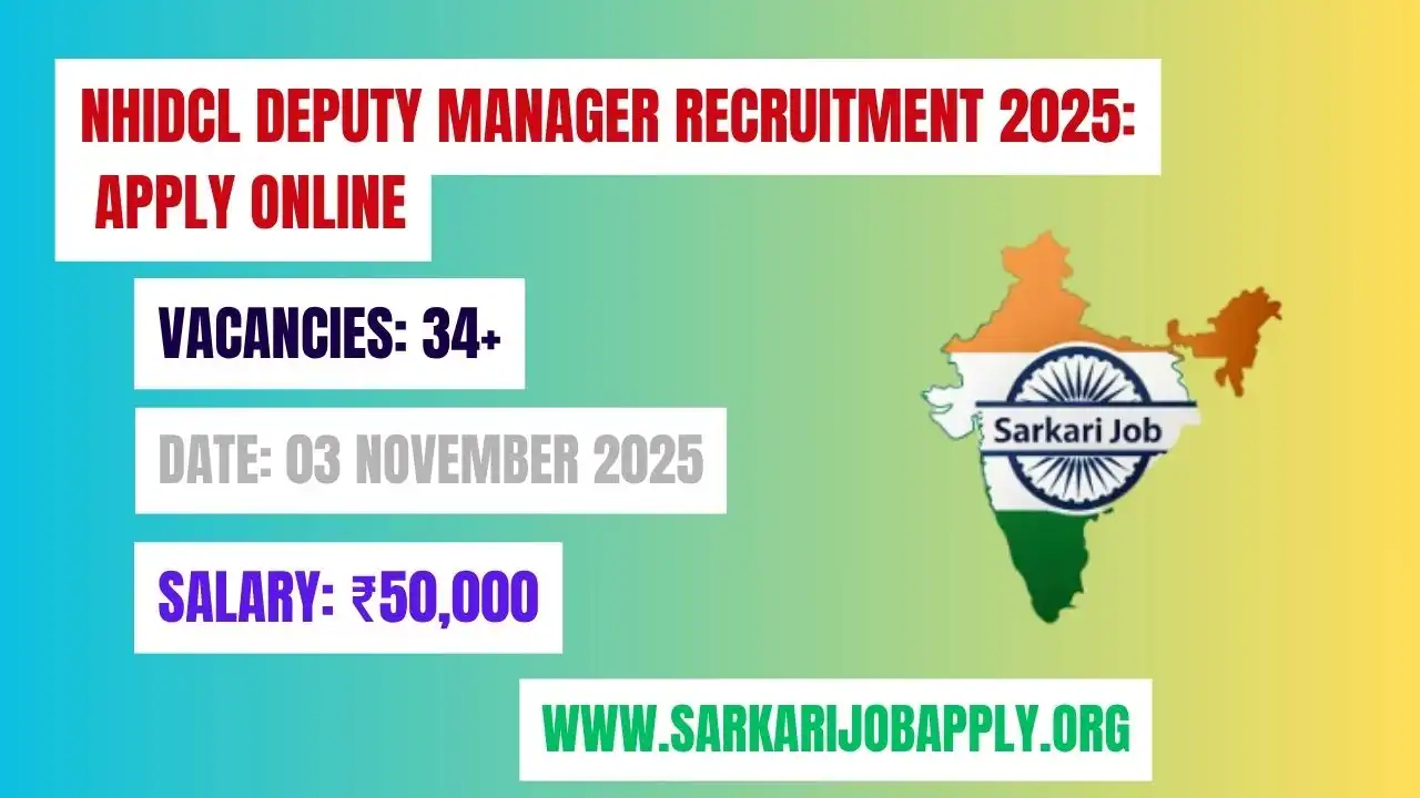 NHIDCL Deputy Manager Recruitment 2025 Apply Online