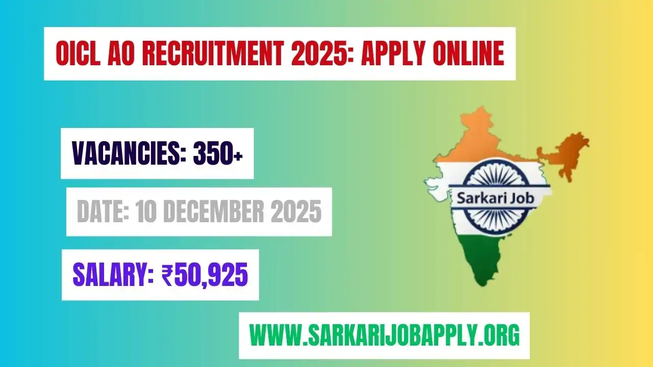 OICL AO Recruitment 2025 Apply Online
