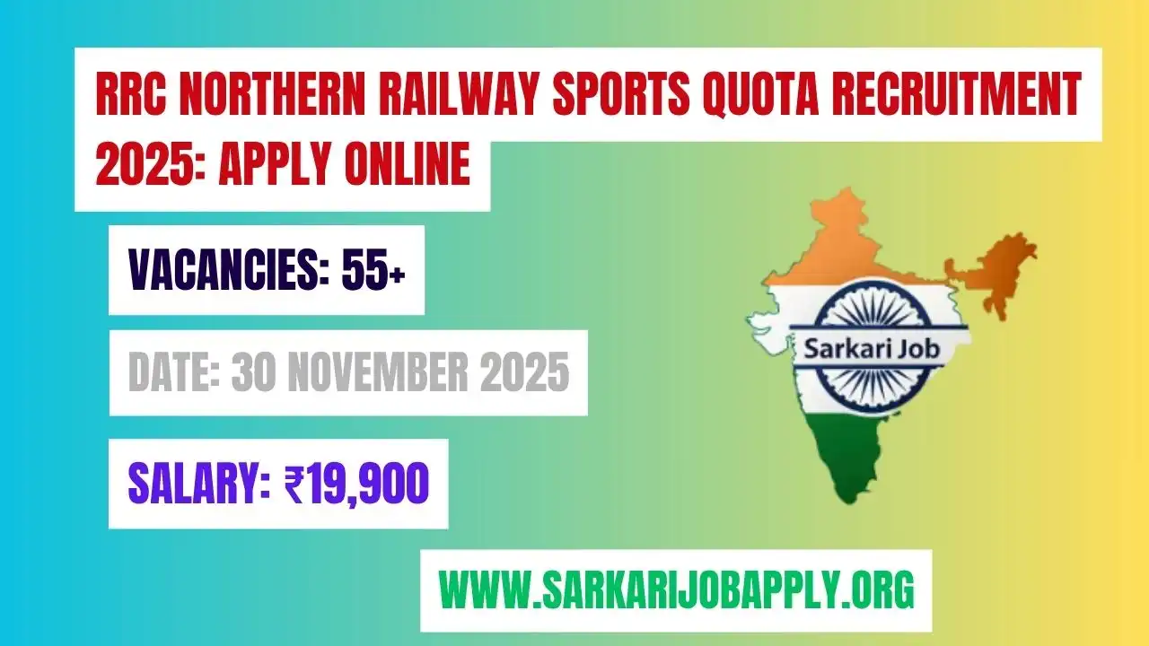 RRC Northern Railway Sports Quota Recruitment 2025: Apply Online