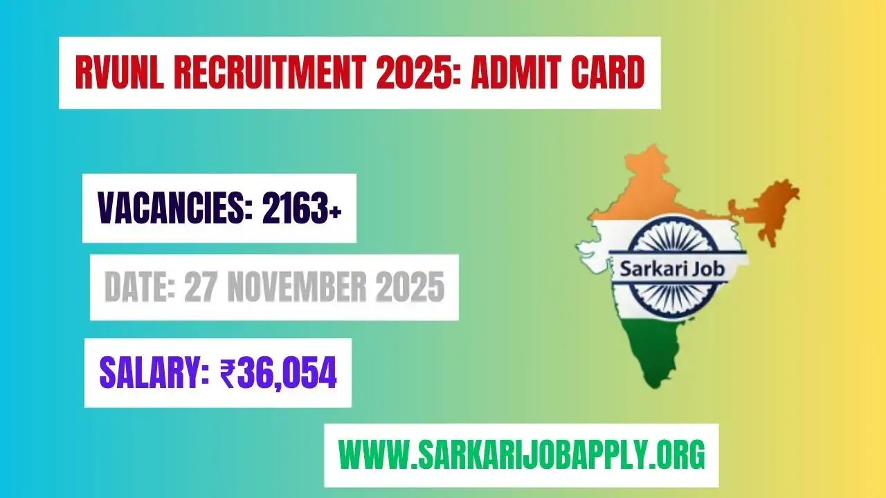 RVUNL Recruitment 2025 Admit Card