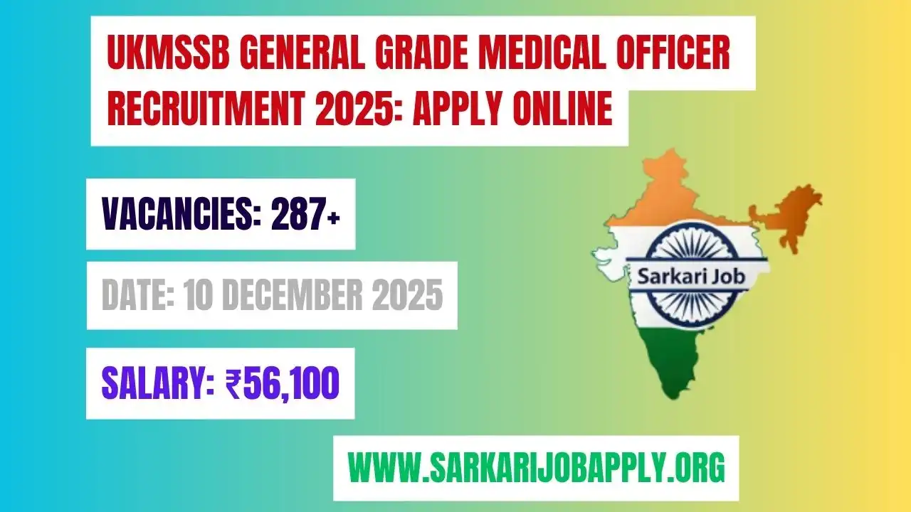 UKMSSB General Grade Medical Officer Recruitment 2025 Apply Online