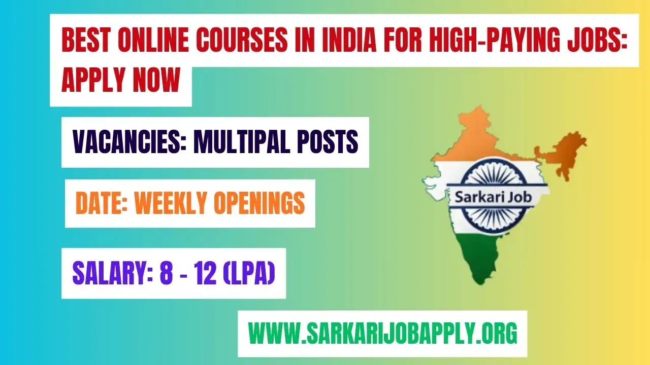 Best Online Courses in India for High-Paying Jobs: Apply Now