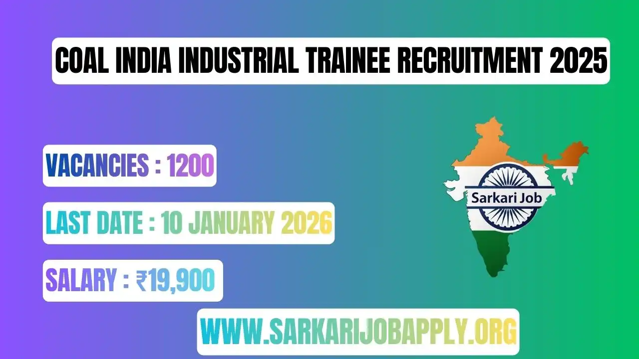 Coal India Industrial Trainee Recruitment 2025: Official Website