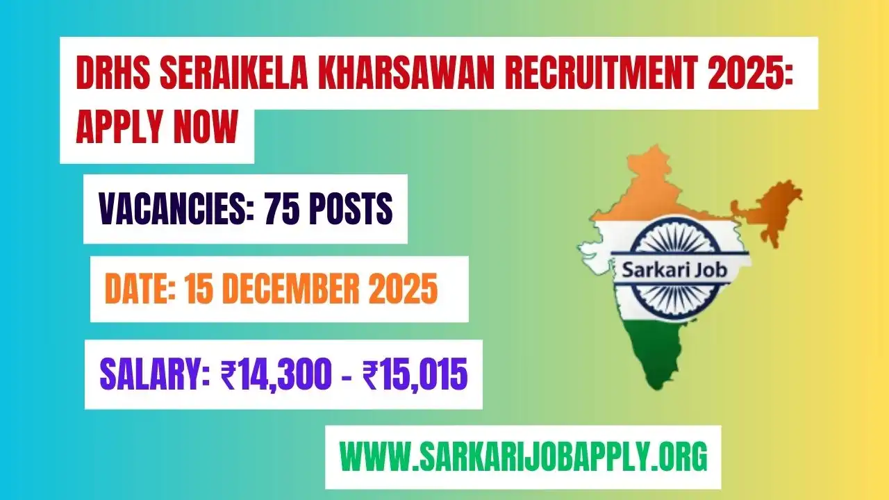 DRHS Seraikela Kharsawan Recruitment 2025: Apply Now for 75 Health Posts