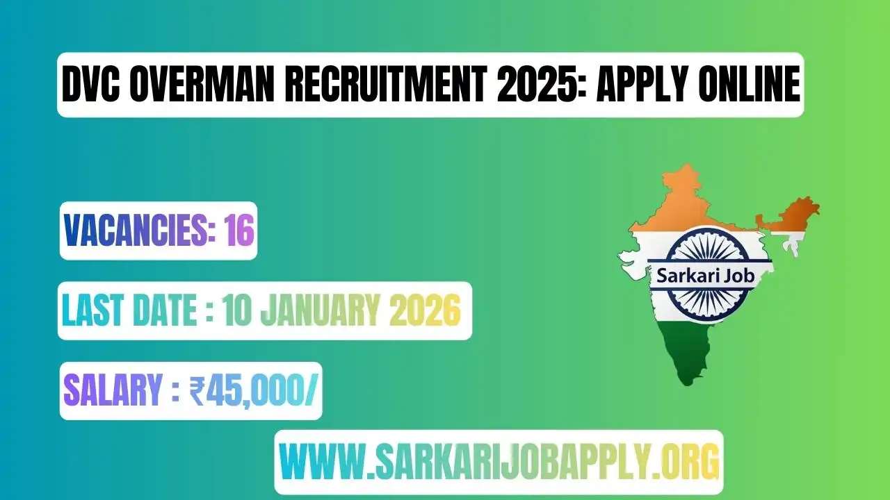 DVC Overman Recruitment 2025: Apply Online