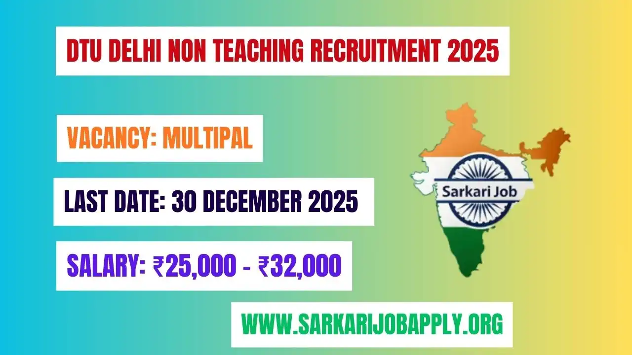 DTU Delhi Non Teaching Recruitment 2025: Official Website