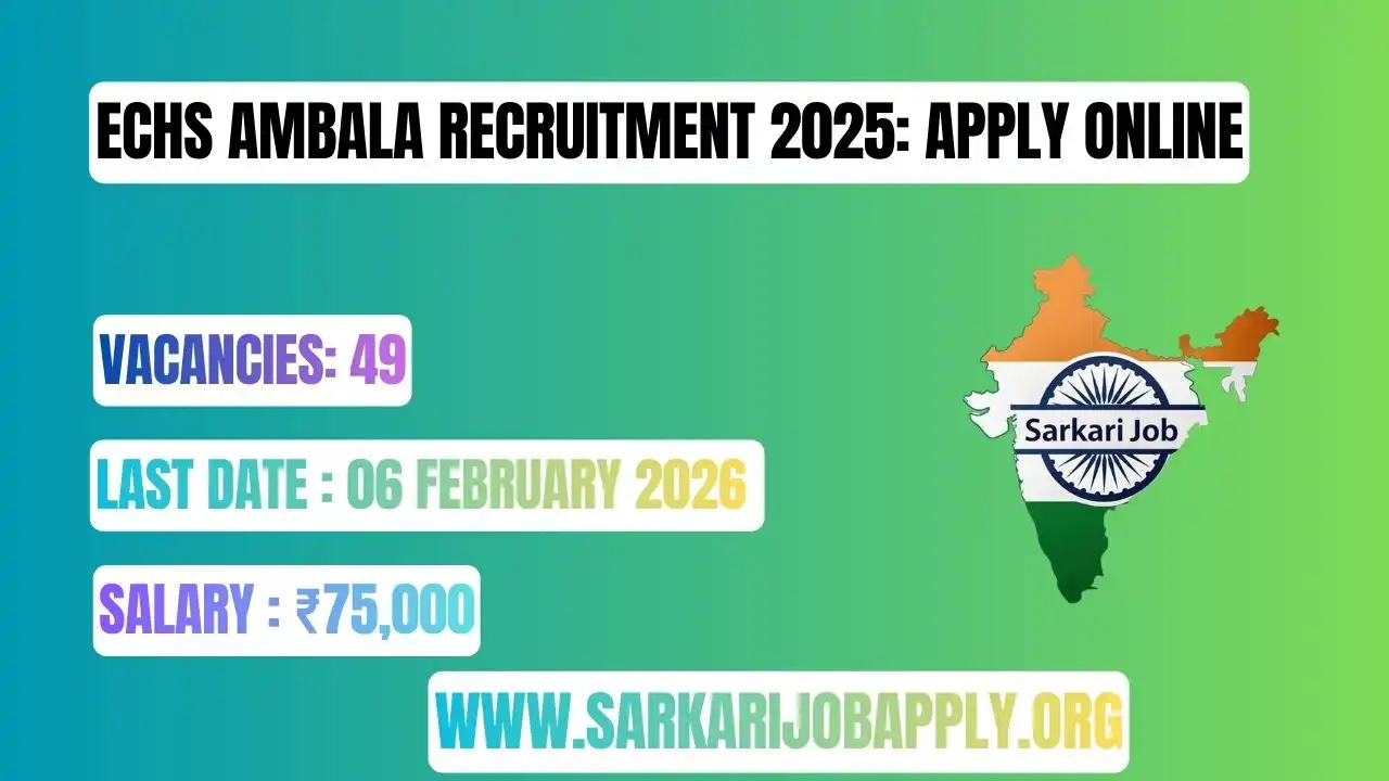 ECHS Ambala Recruitment 2025: Apply Online