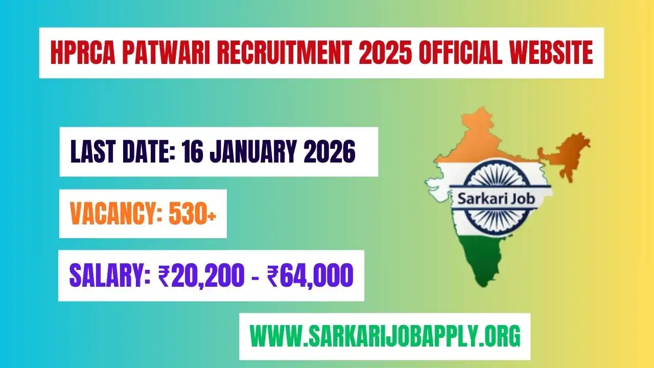 HPRCA Patwari Recruitment 2025: Official Website