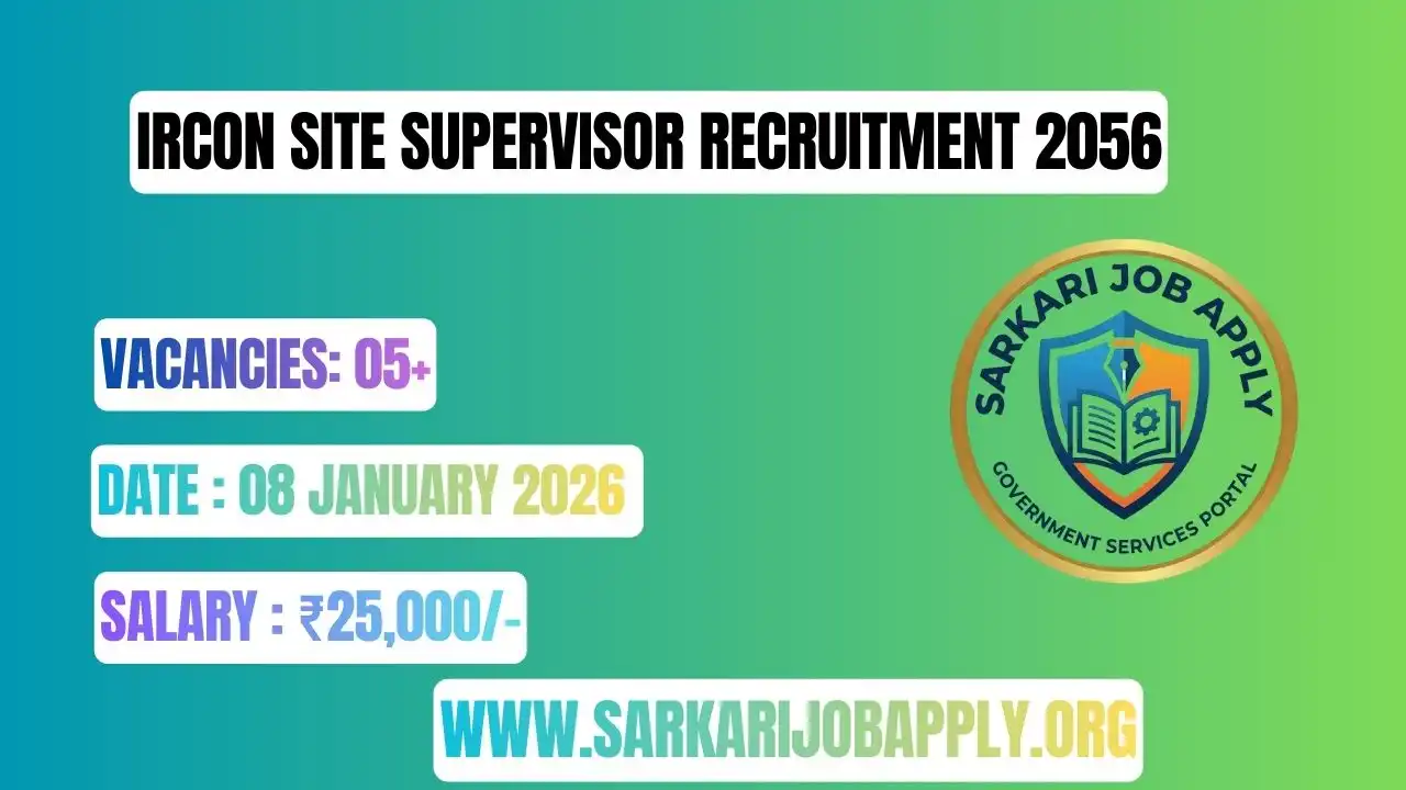IRCON Site Supervisor Recruitment 2025: Walk-in Interview