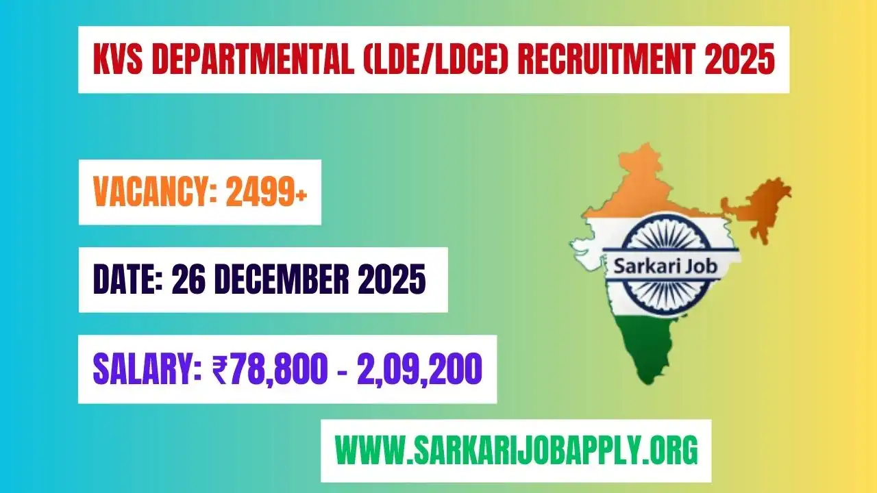 KVS Departmental (LDE/LDCE) Recruitment 2025: Official Website