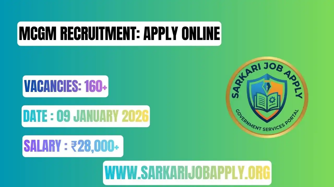 MCGM Recruitment: Apply Online