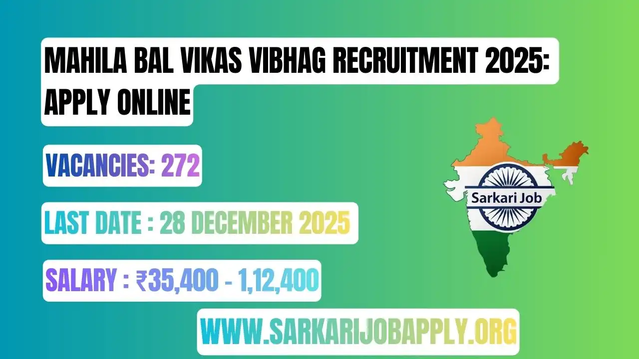 Mahila Bal Vikas Vibhag Recruitment 2025: Apply Online