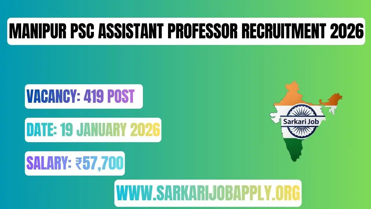 Manipur PSC Assistant Professor Recruitment 2026: Apply Online