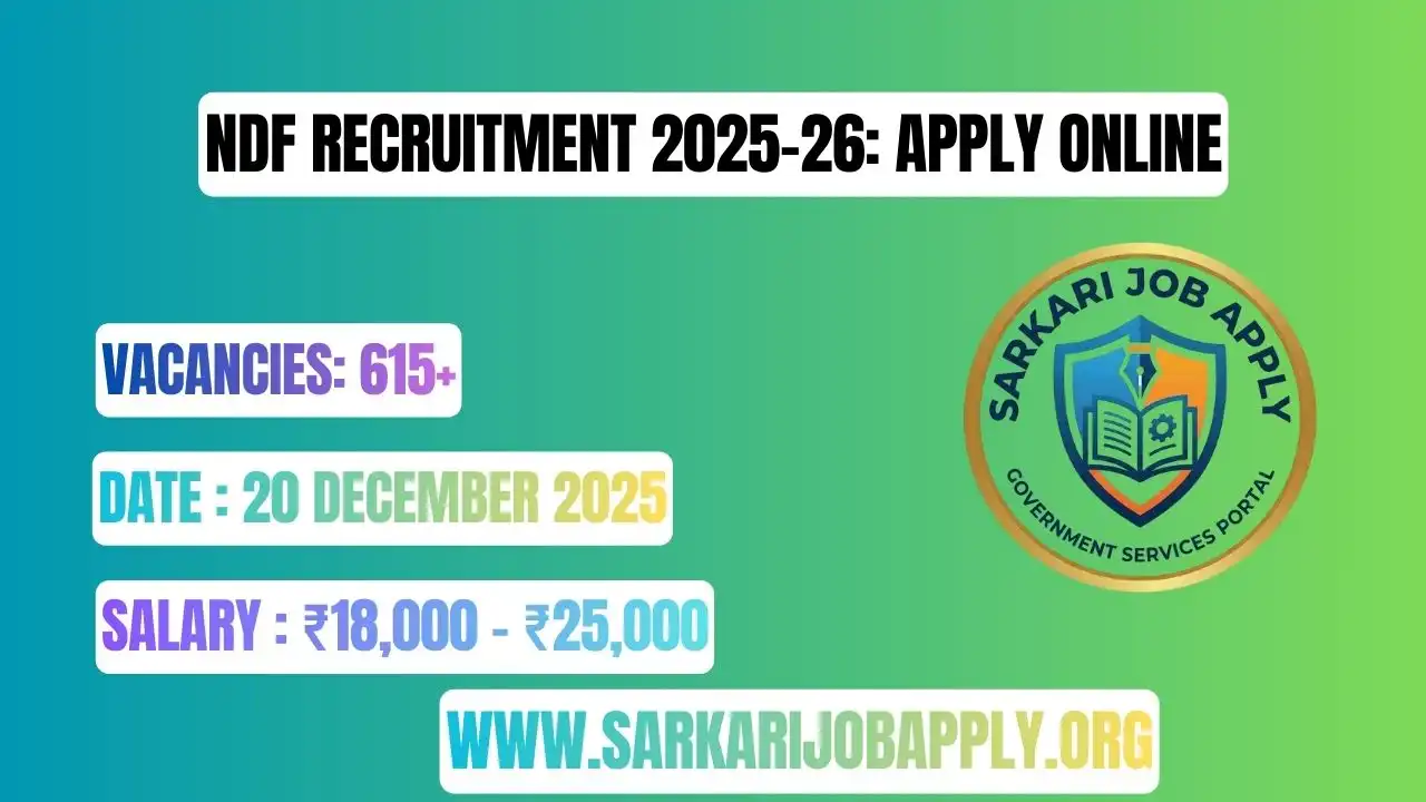 NDF Recruitment 2025 26: Apply Online